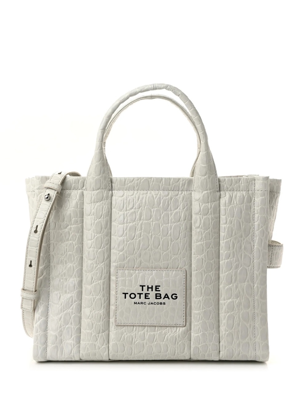 MARC JACOBS Croc Embossed Medium The Tote Bag Ivory